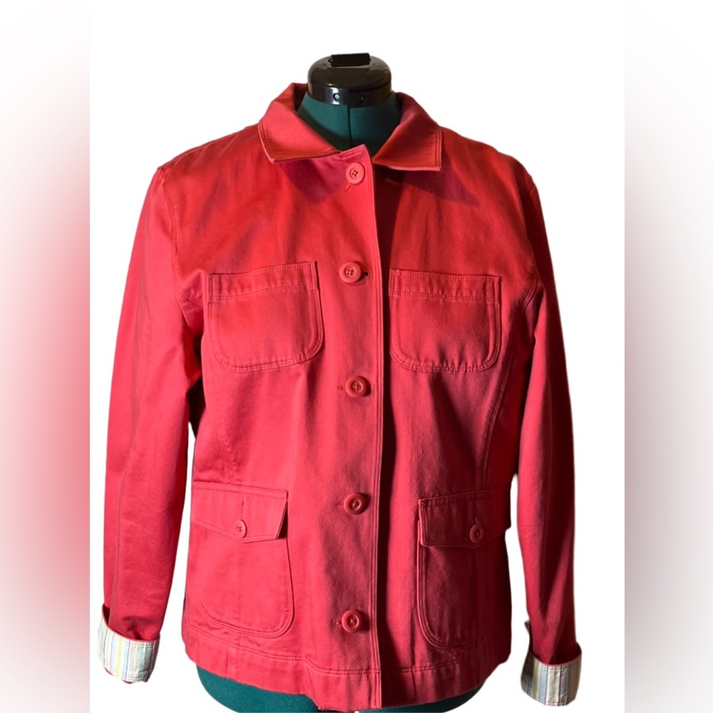 L.L. Bean-Stylish Buttoned Hot Pink Jacket(XL)